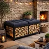 Metall Kaminholzregal Sitzbank 100 × 48 × 45 cm – Matt Produktbild-Vorschau 4
