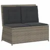 vidaXL 7-tlg. Garten-Lounge-Set mit Kissen Grau Poly Rattan Produktbild-Vorschau 3