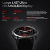 A close-up marketing image of a smartwatch, highlighting its display features and specifications. Náhled obrázku produktu
