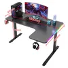 Eckschreibtisch Gaming Tisch L-Form RGB LED Computertisch Produktbild-Vorschau 5