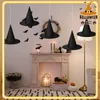 12 Halloween Hexenhüte zum Aufhängen mit Schnur & Haken Náhľad obrázku produktu