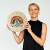 Regenbogen Wanduhr aus MDF mit Spruch Enjoy every moment Produktbild-Vorschau 2