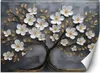 Vlies fototapete Baum Blumen Abstrakt 250x175 cm Feeby Grau Produktbild-Vorschau 1