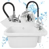 Spülbecken-Set, weiß, 60 cm, flexible Armatur, Produktbild-Vorschau 1