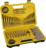 A yellow and black DeWalt drill bit set case is open, showing a variety of drill bits and accessories organized within. The case is positioned diagonally. Náhled obrázku produktu