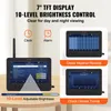A product image showcasing a weather station with various features highlighted through text and screenshots. Náhled obrázku produktu