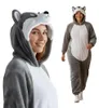 Pigiama Onesie Kigurumi Costume Travestimento Grigio Husky Anteprima dell’immagine prodotto 1