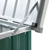 Close-up view of the hinge mechanism of an open green garden box. Náhľad obrázku produktu