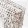 A close-up view of the corner of a wooden picture frame with a distressed white and brown finish. Anteprima dell’immagine prodotto