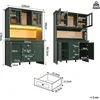 Mobiletto da cucina, credenza, verde, 120x40x179 cm, con Anteprima dell’immagine prodotto 2