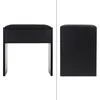 A black vanity stool shown from the front and side. Produktbild-Vorschau