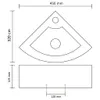 vidaXL Umywalka z przelewem 45 x 32 x 12,5 cm Ceramiczna Podgląd zdjęcia produktu 6
