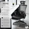 ergonomický tvar kancelářské židle tectake® Phoibe s Náhled obrázku produktu 3