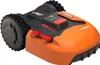 A robotic lawnmower shown from a diagonal angle against a white background. Produktbild-Vorschau
