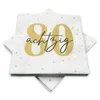 20 Servietten zum 80. Geburtstag 33 x 33 cm - weiß gold Produktbild-Vorschau 1