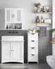 VASAGLE koupelnová skříňka se 4 zásuvkami, bílá 30×30×82 cm Náhled obrázku produktu 3