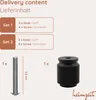 4x Möbelknöpfe Schwarz Schrankknöpfe Aluminium Möbelgriffe Produktbild-Vorschau 5
