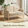 HOMCOM Sofa 2 Sitzer Couch mit 2 Wurfkissen, Stauraum Produktbild-Vorschau 3