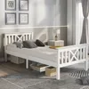 (90 x 200 cm, bílá) Dřevěná jednolůžková postel z roštu s Náhled obrázku produktu 7