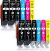 A collection of multi-colored printer ink cartridges arranged in two rows. Produktbild-Vorschau