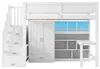 Hochbett mit Schreibtisch, Schrank, Regal, Stauraumtreppe, Produktbild-Vorschau 14
