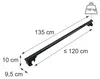 Relaxdays Dachträger, offene Reling, 135 cm, Spannweite 120 Produktbild-Vorschau 4