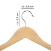 Close-up of a wooden clothes hanger with a metal hook, showing dimensions indicated by text. Produktbild-Vorschau