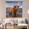 MuchoWow® Wandteppich Wandbehang Schottisches Hochlandrind Produktbild-Vorschau 5