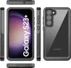 Multiple views of a black protective phone case for a Samsung Galaxy S23+. Produktbild-Vorschau
