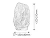A line drawing of a salt lamp with dimensions indicated. Náhled obrázku produktu