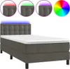 vidaXL Lit boxspring avec matelas & LED gris foncé 90x200 Voir les images du produit 9