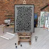 Große Malschablonen M 43x64 cm, Holz Terrazzo Retro Muster, Produktbild-Vorschau 4