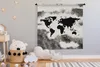 MuchoWow® Wandteppich Wandbehang Weltkarte - Schwarz - Holz Produktbild-Vorschau 3