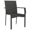 vidaXL Gartenstühle mit Kissen 4 Stk. Poly Rattan Schwarz - Produktbild-Vorschau 5