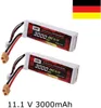2 kusy 11,1 V 3000mAh LiPo baterie (XT-60) s konektorem pro Náhled obrázku produktu 1