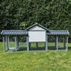 Kaninchenstall Picasso grau_weiss mit PVC Welldach Produktbild-Vorschau 9