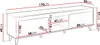 A diagram showing the dimensions of a TV stand. Náhled obrázku produktu