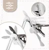 A high-chair with multiple adjustable positions shown with close-up insets highlighting features. Voir les images du produit