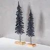 6er Set Tanne Deko-Aufsteller Metall Holz Schwarz Natur Produktbild-Vorschau 5