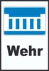 Wehr oder Staustufe Symbol und Text A3 (297x420mm) Produktbild-Vorschau 1