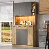 Armoire vitrine Merax pour cuisine, équipée de LED, meuble Voir les images du produit 3