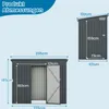 Diagram showing dimensions of a garden shed. Produktbild-Vorschau