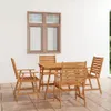 vidaXL 5-tlg. Garten-Essgruppe Massivholz Akazie Produktbild-Vorschau 2