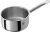 A single stainless steel pot with a long handle is shown against a white background. Produktbild-Vorschau