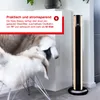 A modern living room setting with a tower fan and a chair covered in faux fur. Produktbild-Vorschau