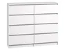 A white, eight-drawer dresser against a white background. Produktbild-Vorschau
