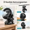 4 Stufen 2in1 Sprühventilator mit Klemme, 3000mAh Produktbild-Vorschau 2