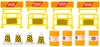 A collection of toy construction site items including barriers, traffic cones, and barrels. Voir les images du produit