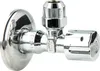A close-up studio shot of a chrome-plated angle valve. Produktbild-Vorschau