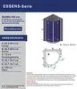 A technical diagram and product information for a shower cabin. Produktbild-Vorschau